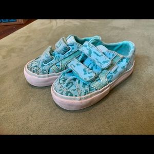 6.0 toddler platform vans blue leopard print